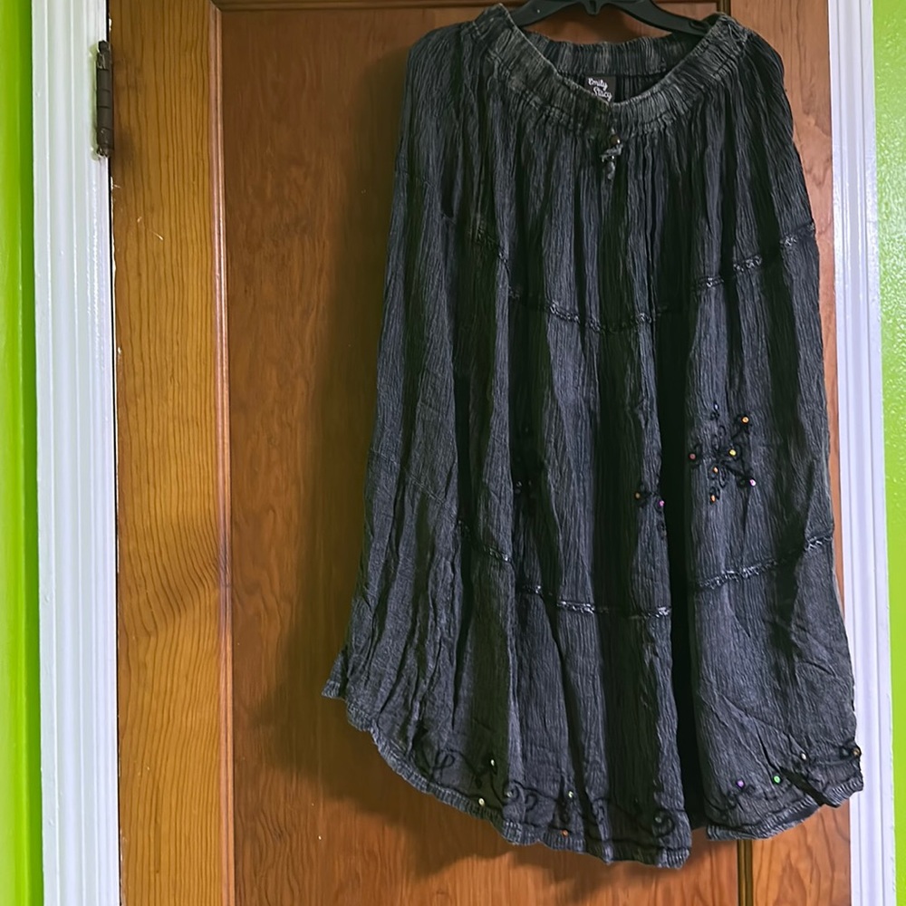 Emily Stacey vintage black jean type skirt